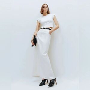 Reformation NWT Myles Maxi Skirt in the color Fior Di Latte size 26